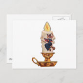 魔女のキャンドル(ヴィンテージハロウィンカード) ポストカード (正面/裏面)