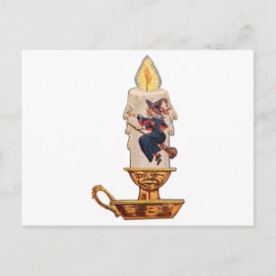 魔女のキャンドル（ヴィンテージハロウィンカード） ポストカード
