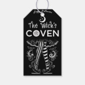 魔女のコーヴェン魔女レッグ白黒ハロウィーン ギフトタグ (正面)