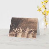 魔女のサークルヴィンテージ踊り カード (黄色い花)