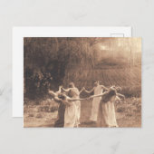 魔女のサークルヴィンテージ踊り ポストカード (正面/裏面)