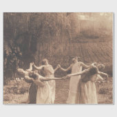 魔女のサークルヴィンテージ踊り ラッピングペーパー (フラット)