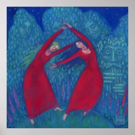 魔女のダンス、パステル絵画ズ、ファンタジー・アート ポスター (正面)