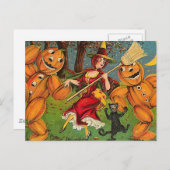 魔女のダンス – ヴィンテージハロウィーン ポストカード (正面/裏面)