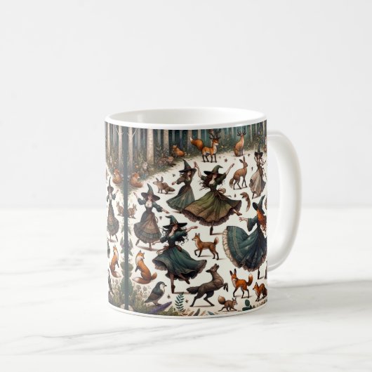 魔女のダン:魅惑の森の集まり コーヒーマグカップ (正面右)
