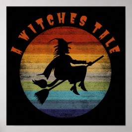 魔女のハロウィンおもしろいの切り倒し ポスター