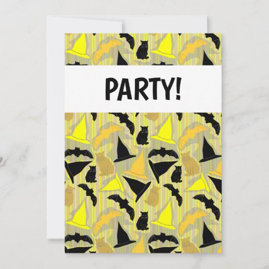 魔女のハロウィンストライプ招待状 招待状 (正面)