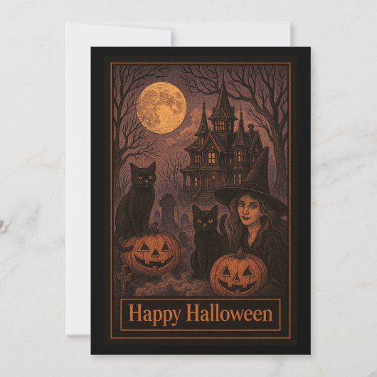 魔女のハロウィンパーティー 招待状 (正面)