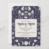 魔女のハロウィンパーティー 神秘的なオカルトシンボル 大人 招待状 (正面)