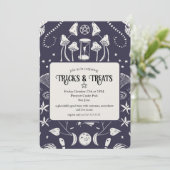 魔女のハロウィンパーティー 神秘的なオカルトシンボル 大人 招待状 (スタンド正面)