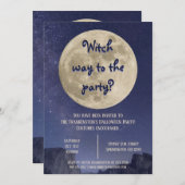 魔女のパーティーへの道?満月ハローウィンパーティ 招待状 (正面/裏面)