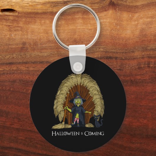 魔女のブルム玉座おもしろいハロウィンガールズキッズ キーホルダー (正面)