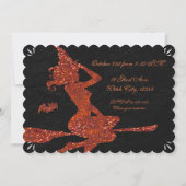 魔女のホウキで飛ぶ ハロウィンパーティー 招待状 (裏面)