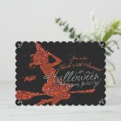 魔女のホウキで飛ぶ ハロウィンパーティー 招待状 (スタンド正面)
