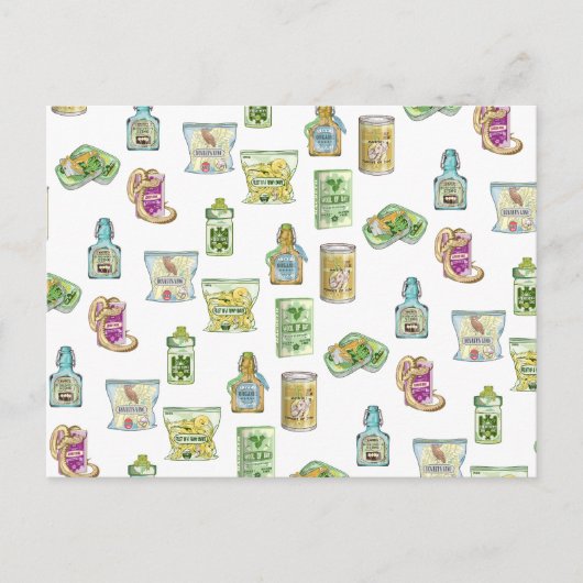 魔女のポーション模様ダブルダブル ポストカード (正面)