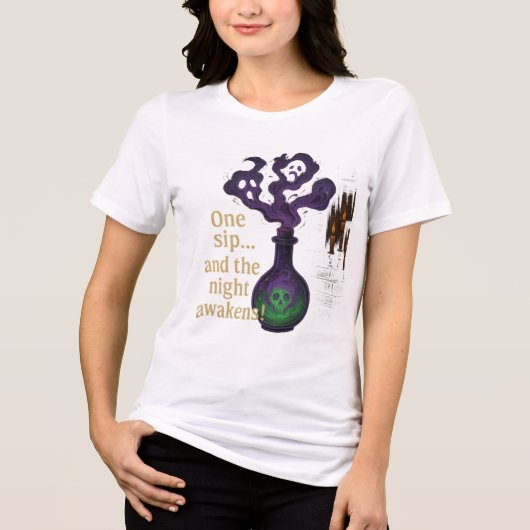魔女のポーション 一口飲めば夜が明けるTシャツ トライブレンドTシャツ (正面)