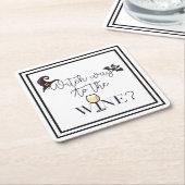 魔女のワインへの道おもしろい スクエアペーパーコースター (アングル)