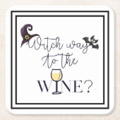 魔女のワインへの道おもしろい スクエアペーパーコースター (正面)
