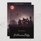 魔女の不気味な隠れ家 ハロウィン 招待状 (正面/裏面)