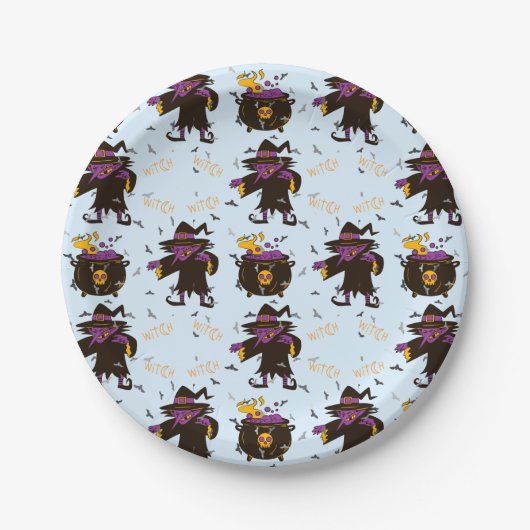 魔女の不気味不気味ハローウィンパーティ ペーパープレート (正面)