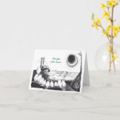 魔女の休日ユール(キリスト降誕祭)カード"シーズンの考え" カード (黄色い花)