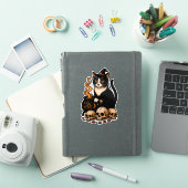 魔女の使い魔 - タキシード猫と魔法鍋 シール (iPadカバー)