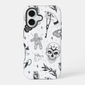 魔女の儀式パターン iPhone 16ケース (裏面)