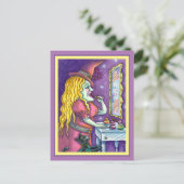 魔女の口紅、香水&爪、 ネイルポリッシュおもしろい、かわいい シーズンポストカード (スタンド正面)