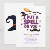 魔女の呪文ハローウィンパーティ招待状 招待状 (正面/裏面)