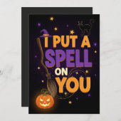 魔女の呪文ハローウィンパーティ招待状 招待状 (正面/裏面)
