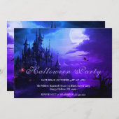魔女の城 ハロウィンパーティーの招待状 招待状 (正面/裏面)