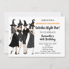 魔女の夜のハロウィーン誕生日 招待状