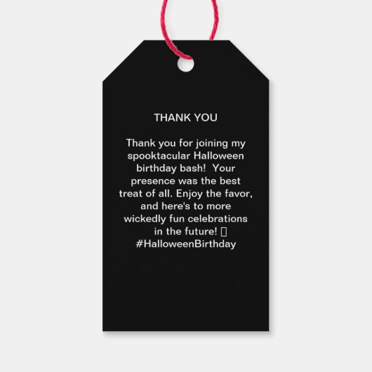 魔女の大人ハロウィーン誕生日パーティーを飲む ギフトタグ (裏面)