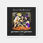 魔女の大人ハロウィーン誕生日パーティーを飲む スタンダードカクテルナプキン (正面)