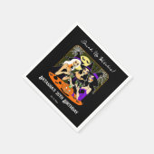 魔女の大人ハロウィーン誕生日パーティーを飲む スタンダードカクテルナプキン (角)