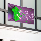 魔女の大釜を骨でトリックまたは治療 横断幕 (ビルの外側)