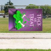 魔女の大釜を骨でトリックまたは治療 横断幕 (インサイチュ)