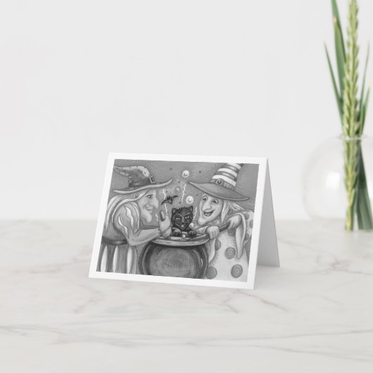 魔女の姉妹たち、黒猫 & ハロウィンのおとろとろジュース カード (正面)