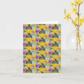 魔女の姉妹たち、黒猫 & ハロウィンのお brew カード (黄色い花)