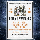 魔女の子の夜ハロウィーンを飲む 招待状