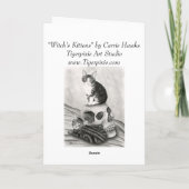 魔女の子猫ネコスカルゴシックゴシックファンタジーアート カード (裏面)