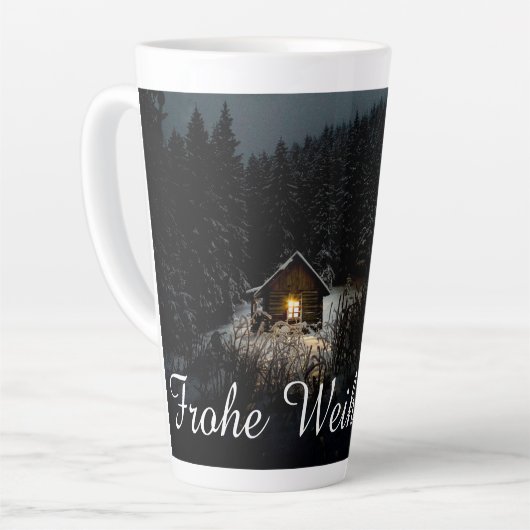 魔女の家でクリスマスの挨拶を カフェラテマグ (左アングル)