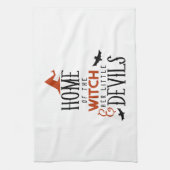 魔女の家と彼女の小さな悪魔ハロウィーン キッチンタオル (縦)