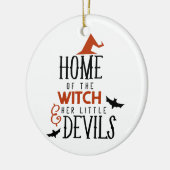 魔女の家と彼女の小さな悪魔ハロウィーン セラミックオーナメント (左)
