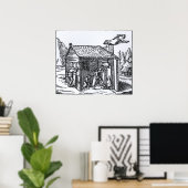 魔女の家のインテリア, 1579 ポスター (ホームオフィス)