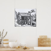 魔女の家のインテリア, 1579 ポスター (キッチン)