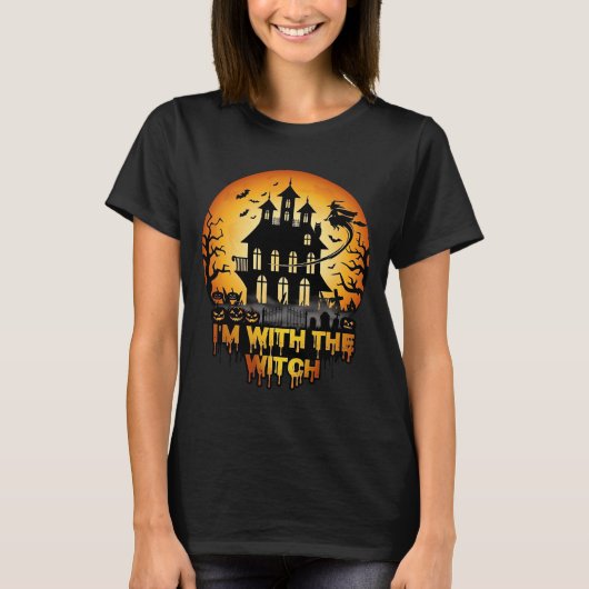 魔女の家の満月のカボチャ Tシャツ (正面)