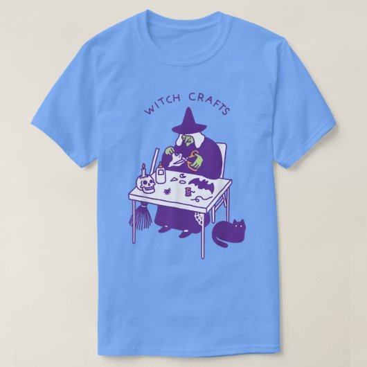 魔女の工芸魔術ハロウィンブラック不気味キャット Tシャツ (デザイン正面)