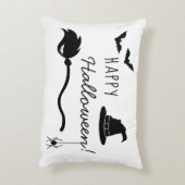 魔女の帽子とクモとこうもりのハロウィン アクセントクッション (裏面(縦))