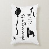 魔女の帽子とクモとこうもりのハロウィン アクセントクッション (正面(垂直))